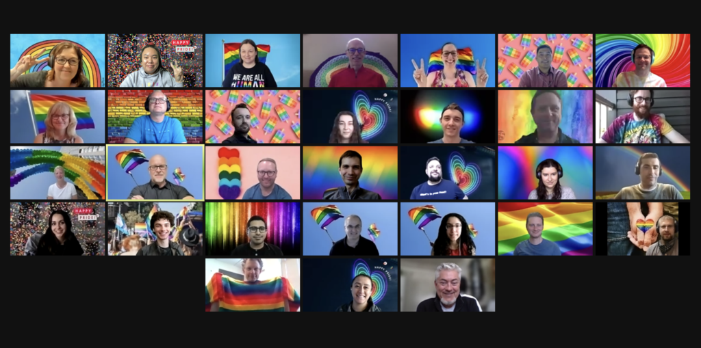 PPO Team on Zoom with rainbow